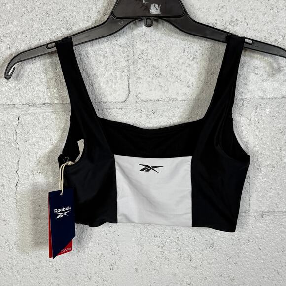 Reebok Long Line Color Block Bralette, Black, Small - Picture 3 of 6